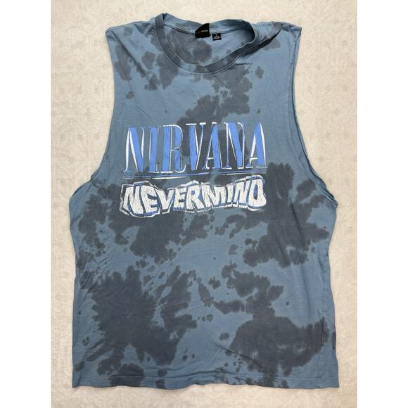 NIRVANA Nevermind Rock Shirt Large Cut Off Punk Grunge Alternative Cobain y2K - Picture 1 of 6